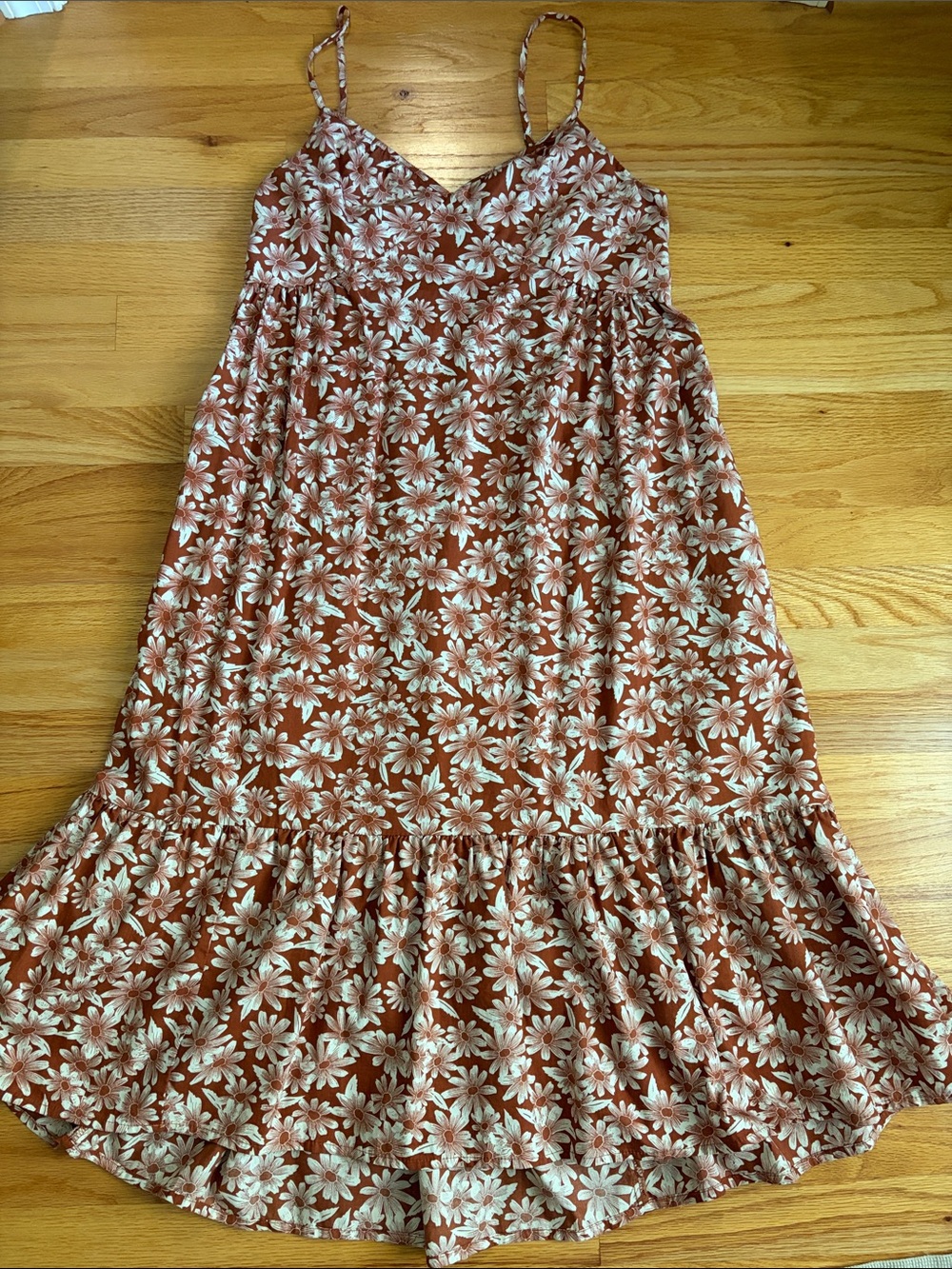 GAP Rust Floral Sundress with Cream Flowers